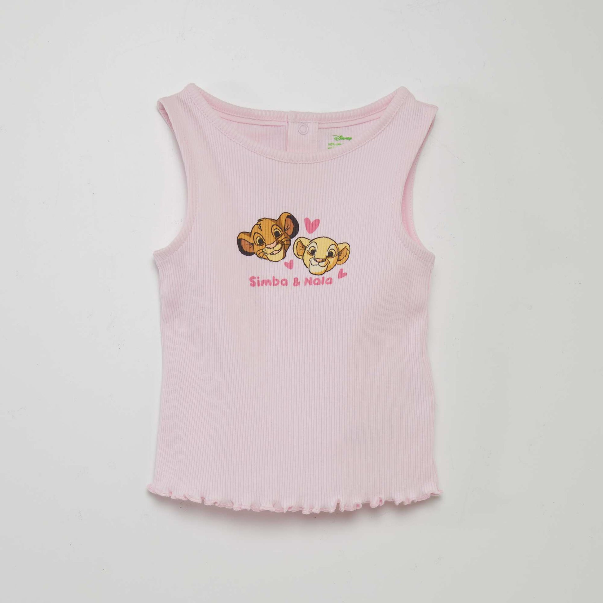 قميص بدون أكمام بخطوط من ديزني باللون الوردي