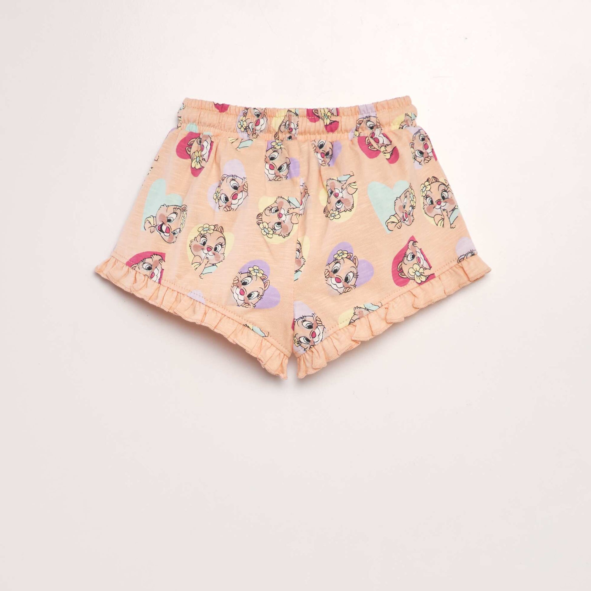 Disney jersey shorts with ruffled hems ORANGE