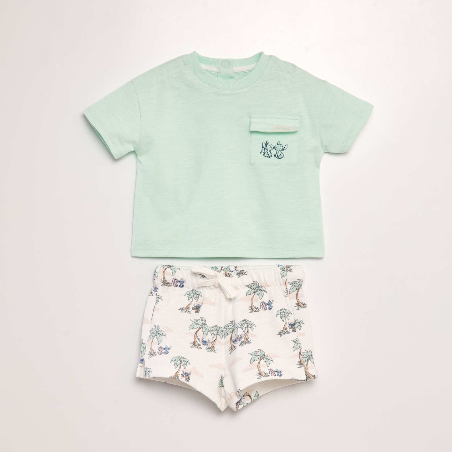 'Stitch' T-shirt + shorts set - Two-piece set WHITE