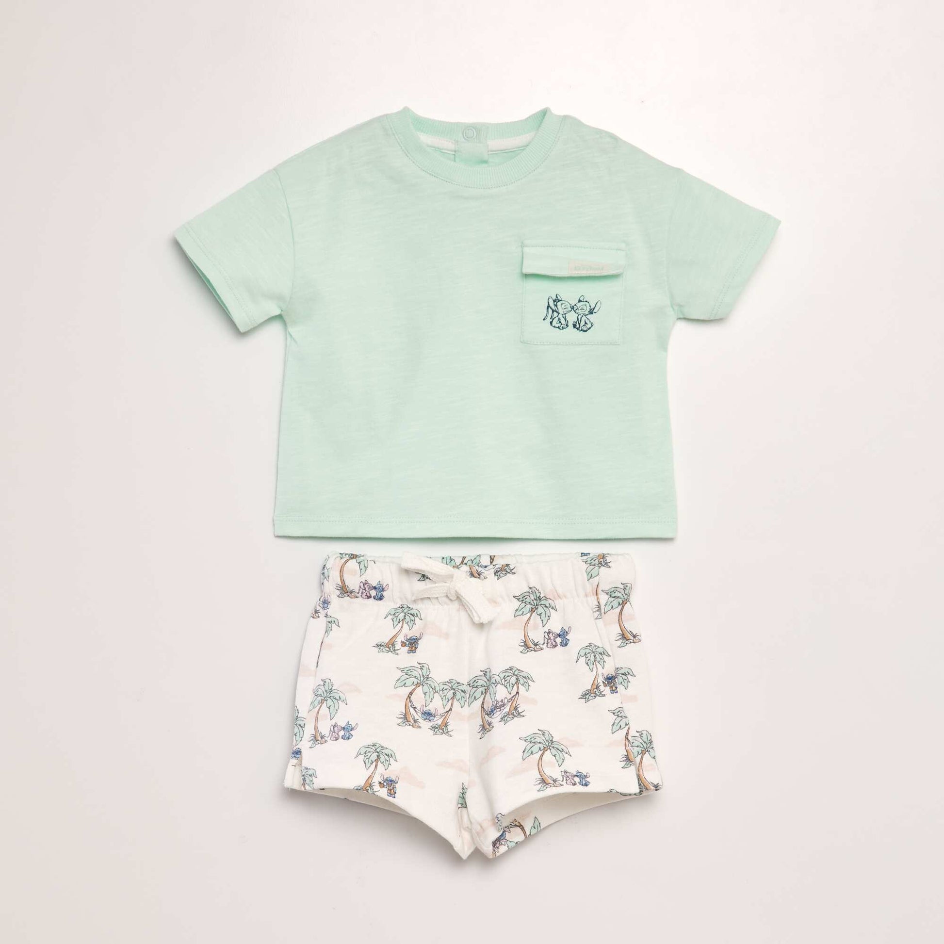 'Stitch' T-shirt + shorts set - Two-piece set WHITE