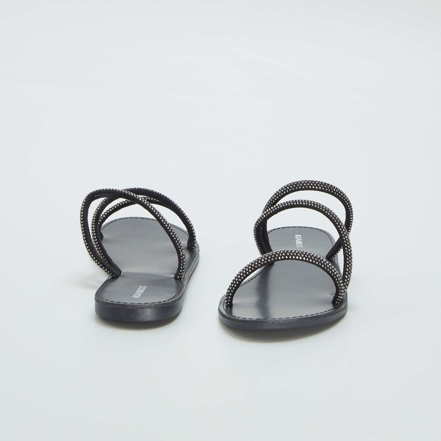 Mules with diamanté straps BLACK