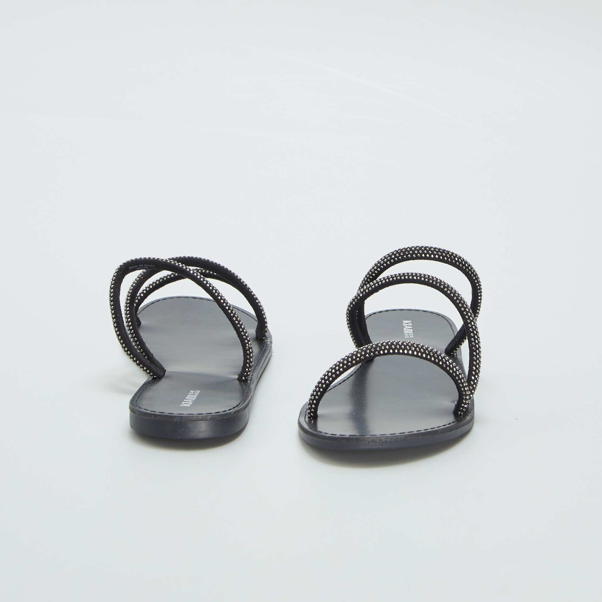 Mules with diamanté straps BLACK
