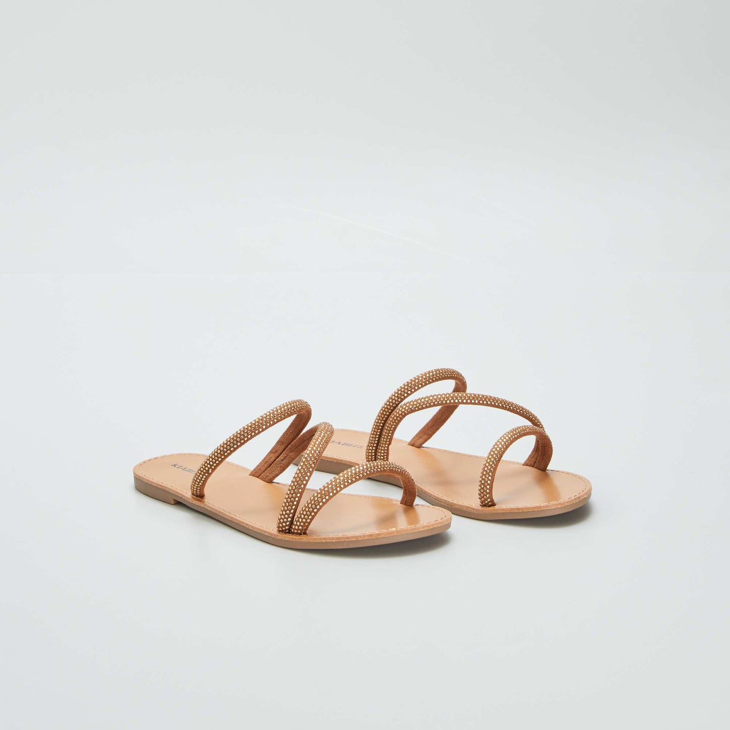 Mules with diamanté straps YELLOW