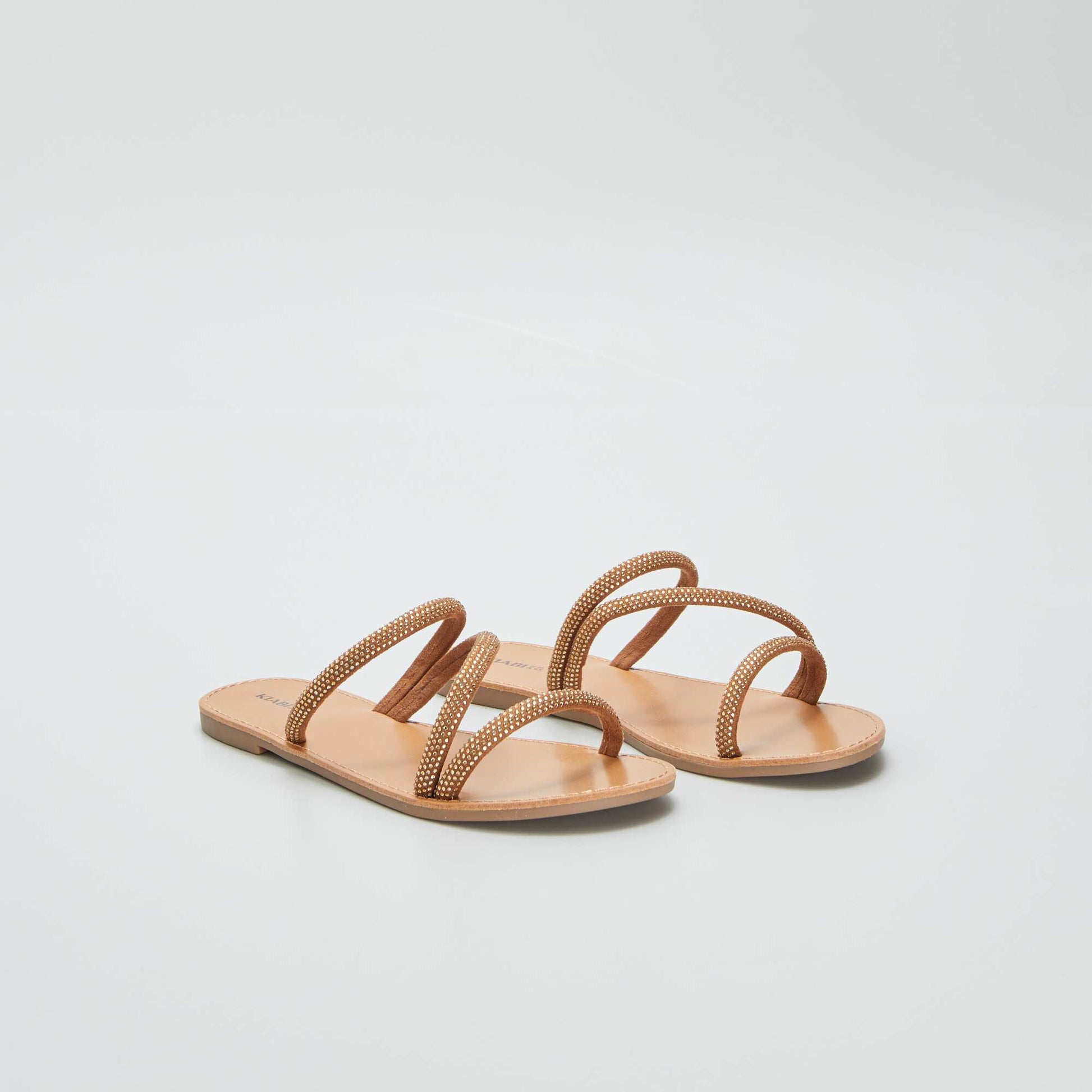 Mules with diamanté straps YELLOW