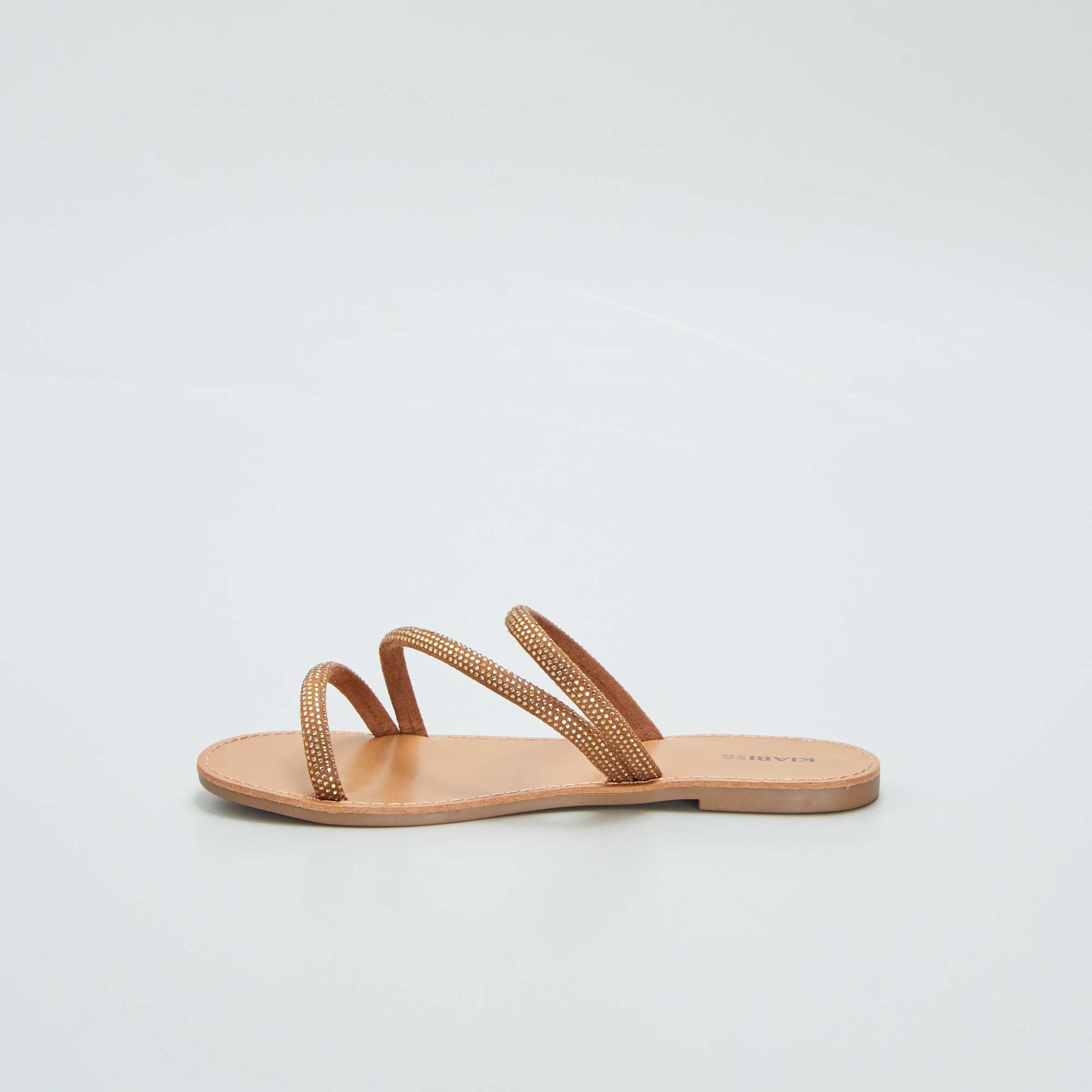 Mules with diamanté straps YELLOW