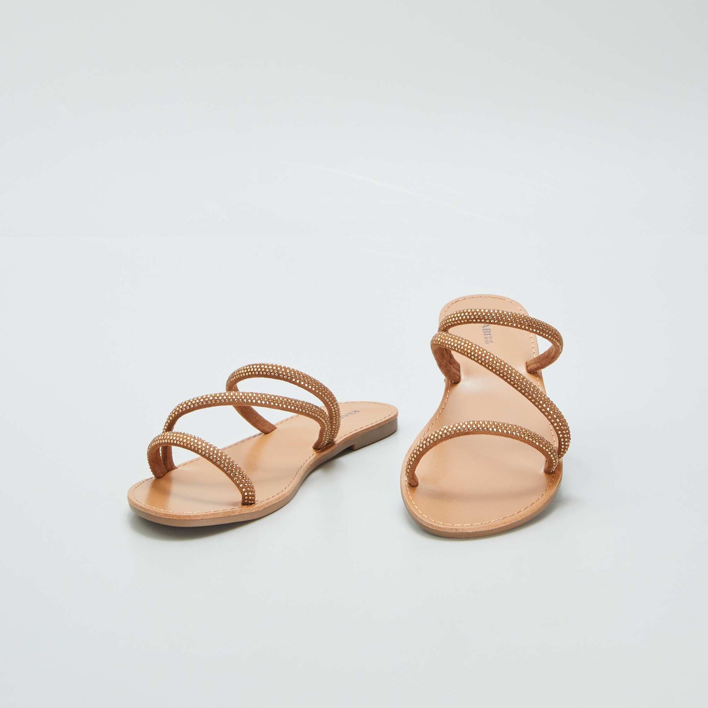 Mules with diamanté straps YELLOW