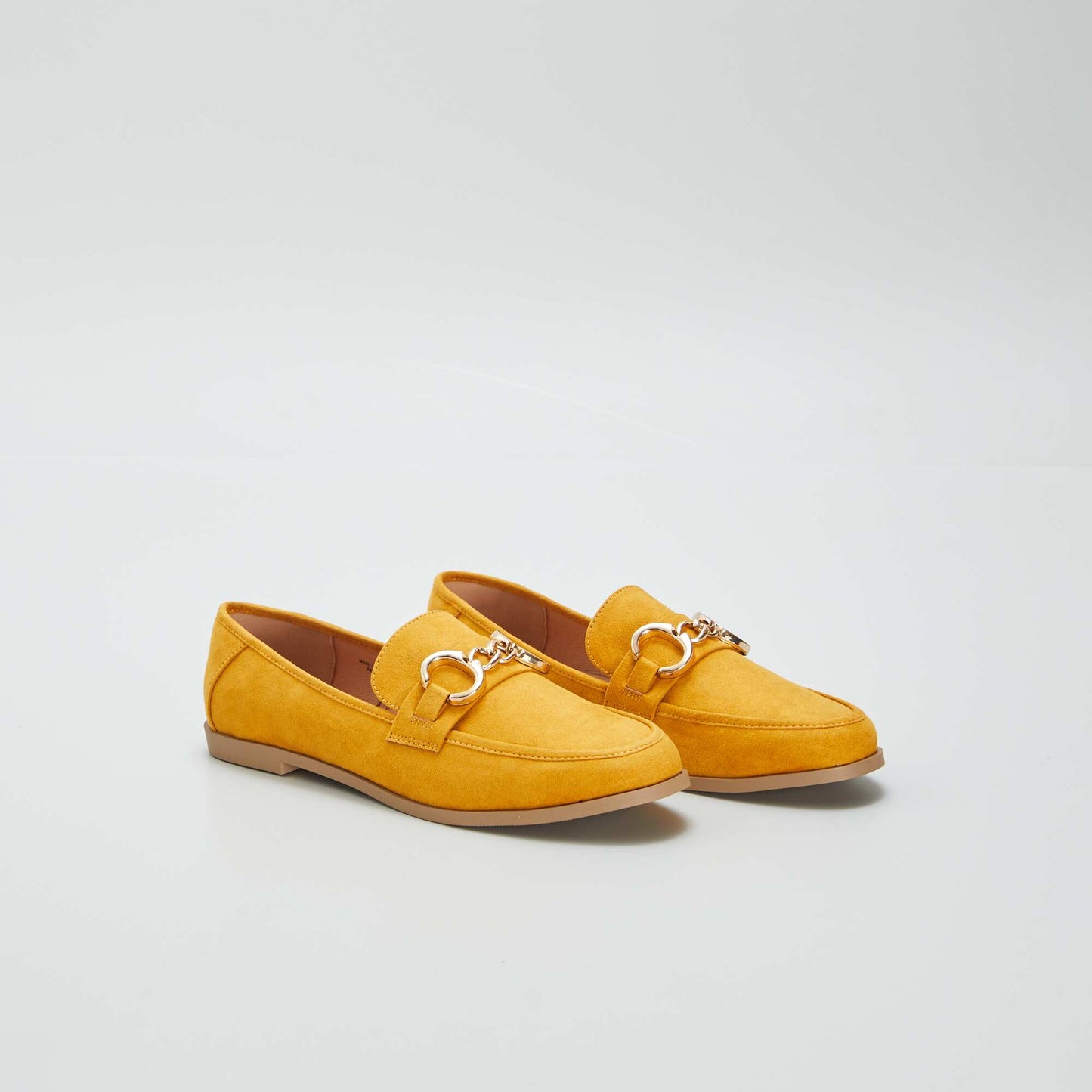 Loafers with golden buckles YELLOW