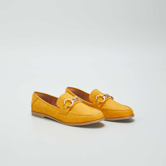 Loafers with golden buckles YELLOW