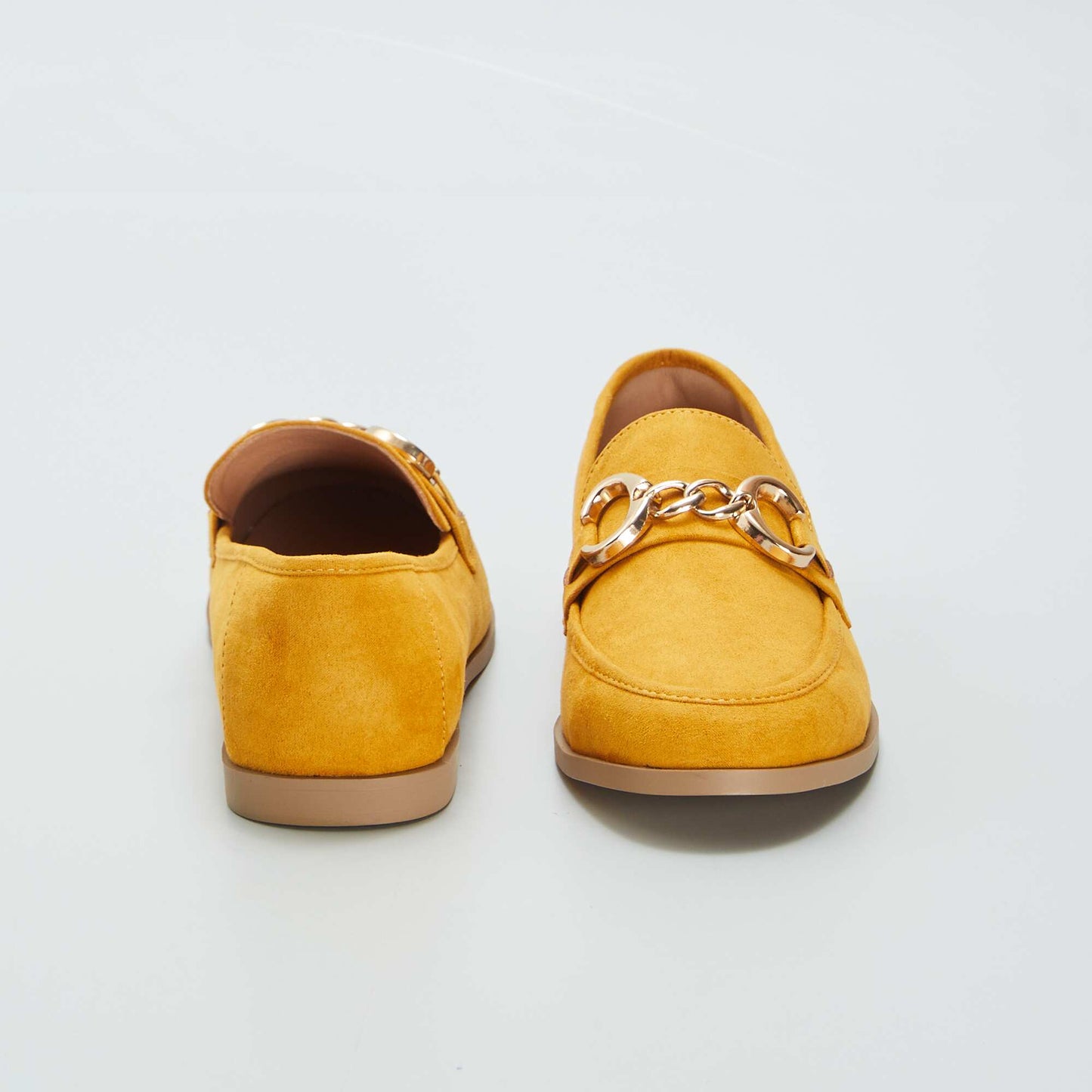 Loafers with golden buckles YELLOW