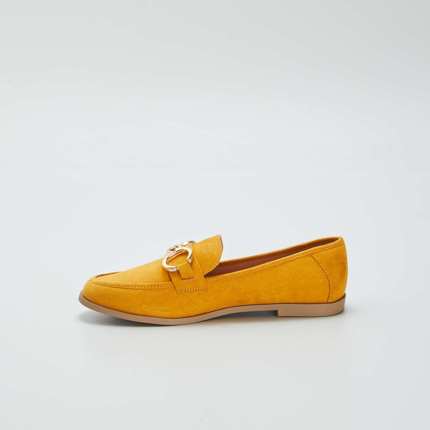 Loafers with golden buckles YELLOW