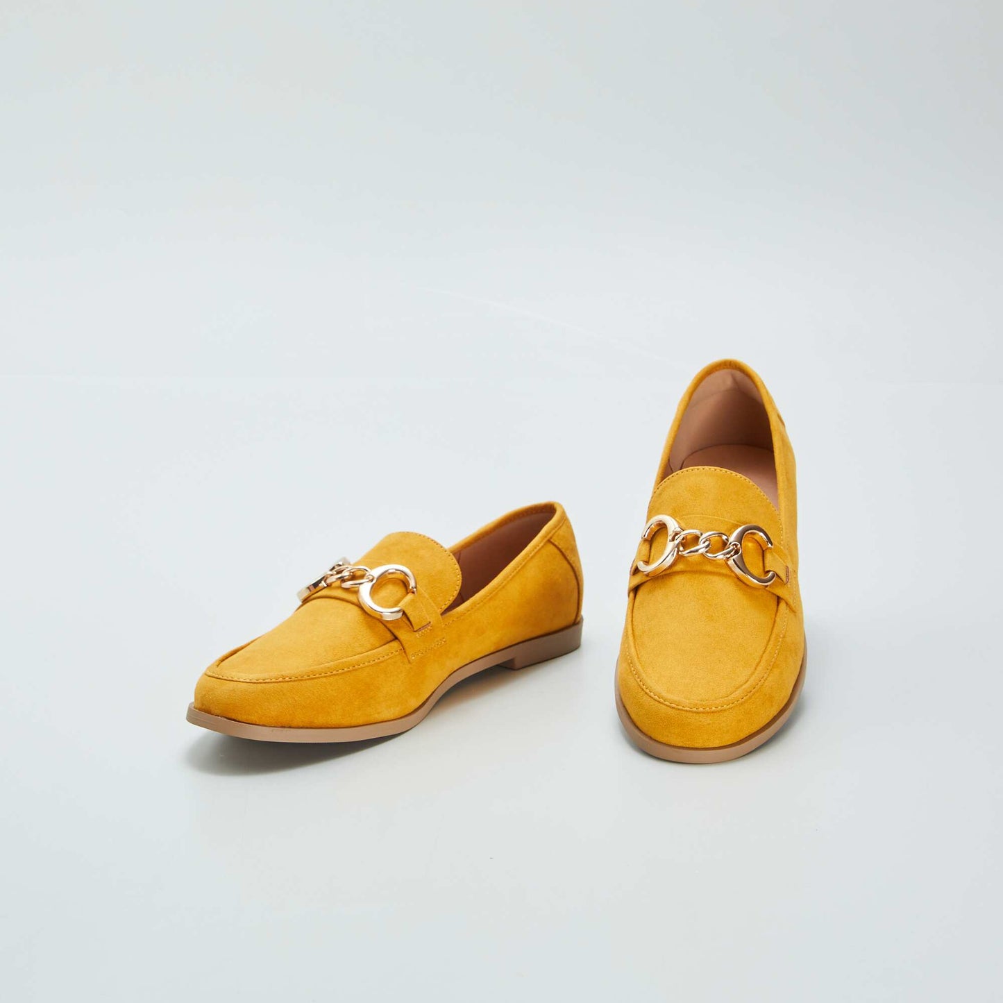 Loafers with golden buckles YELLOW