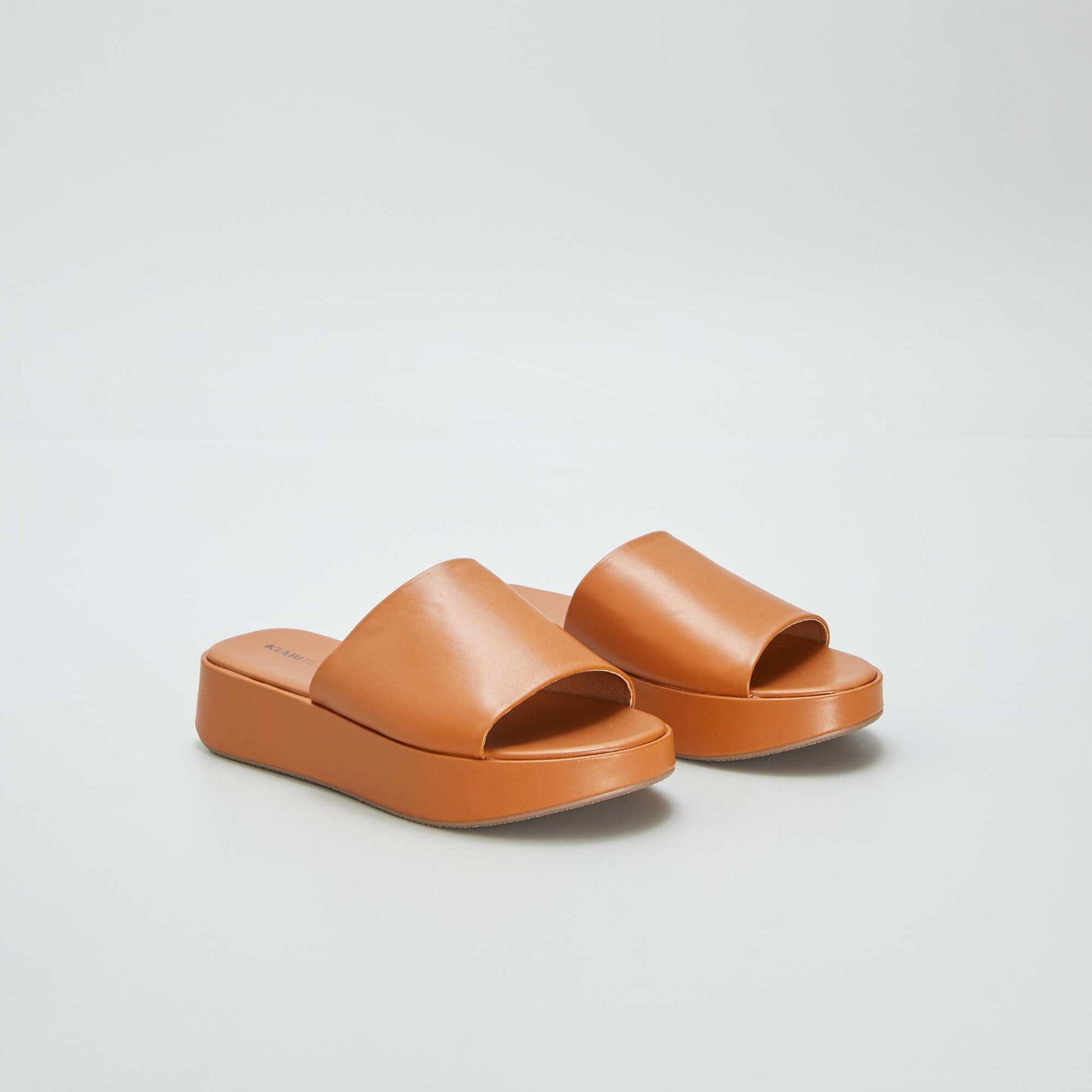 Wedge platform sandals BROWN