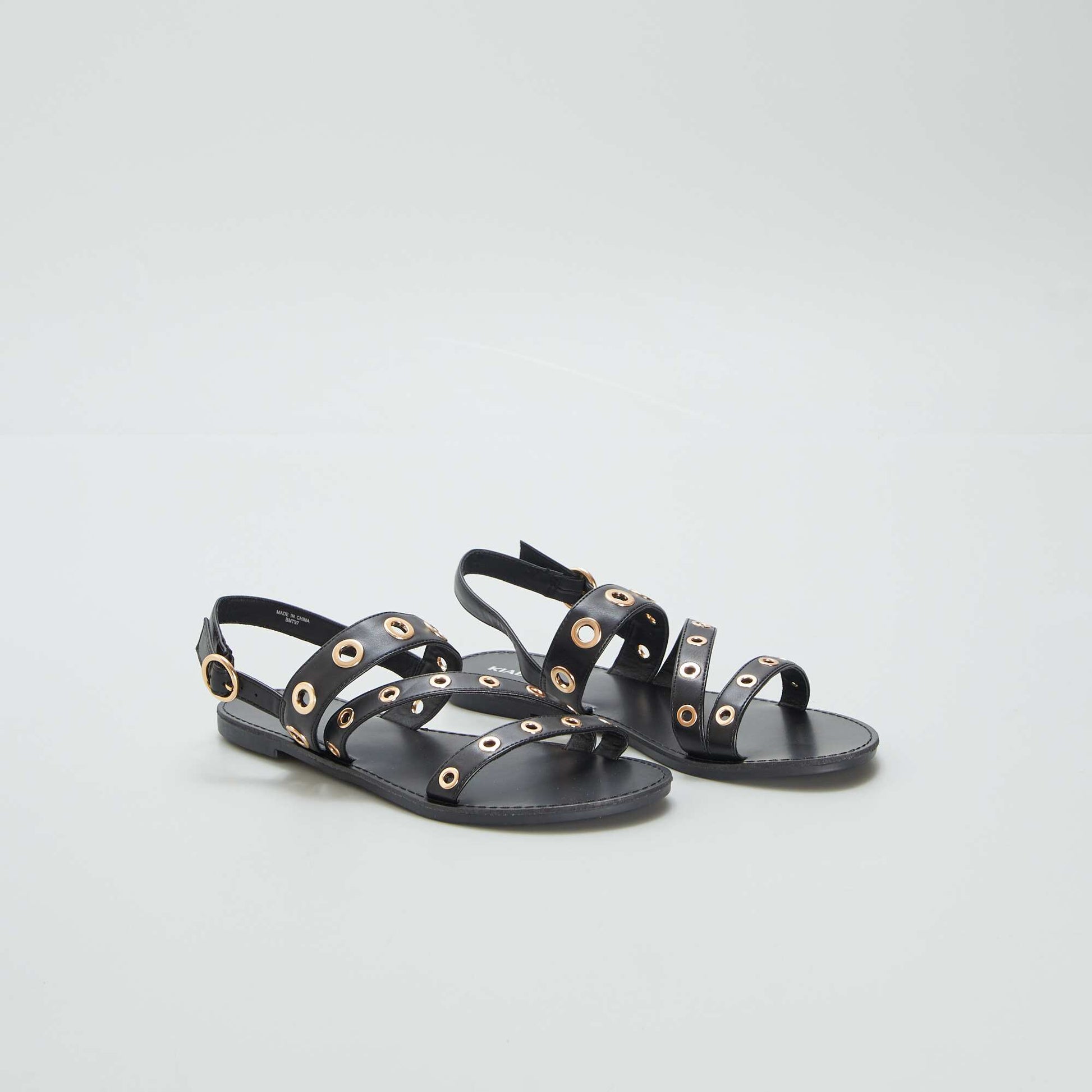 Eyelet sandals BLACK