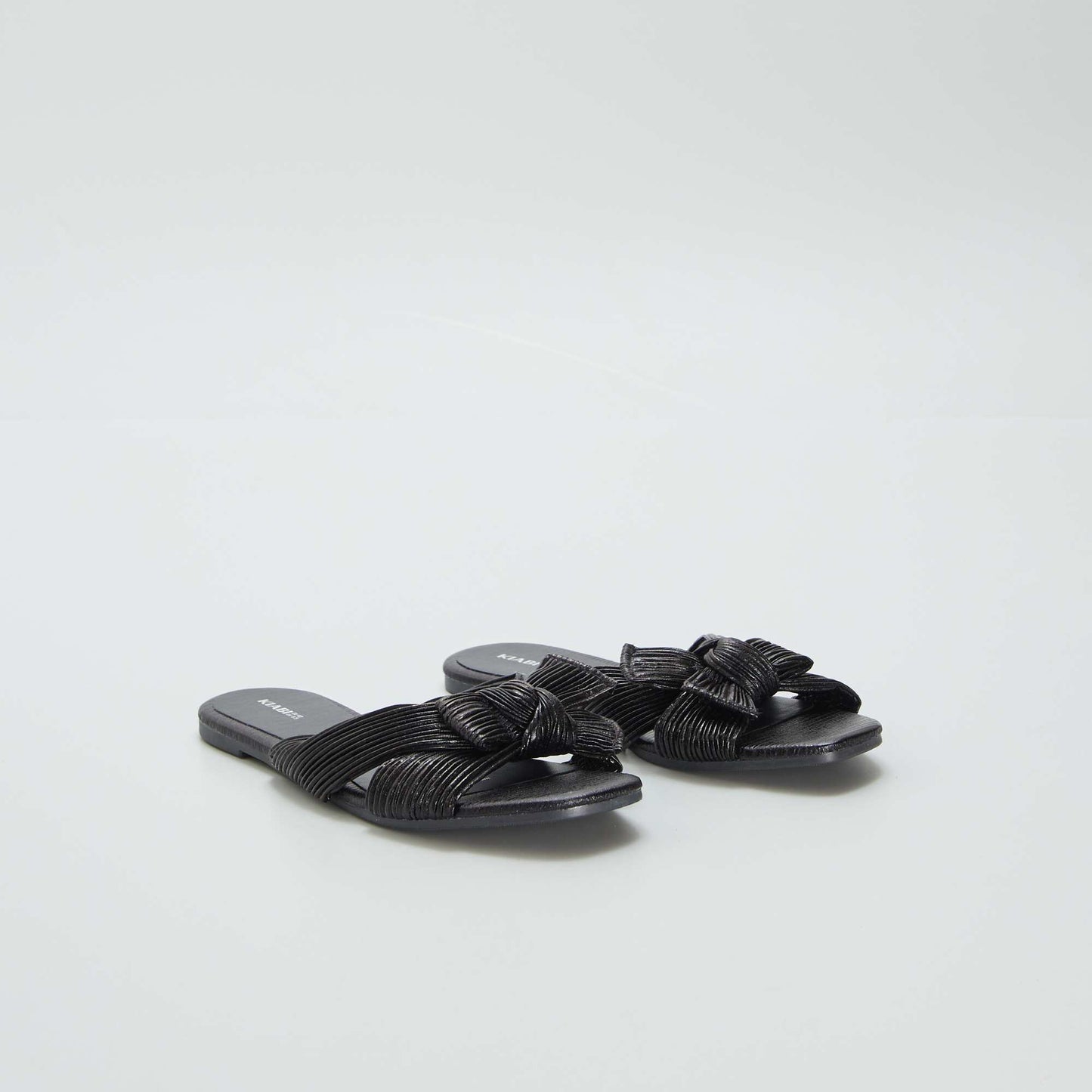 Mules with satin bow BLACK