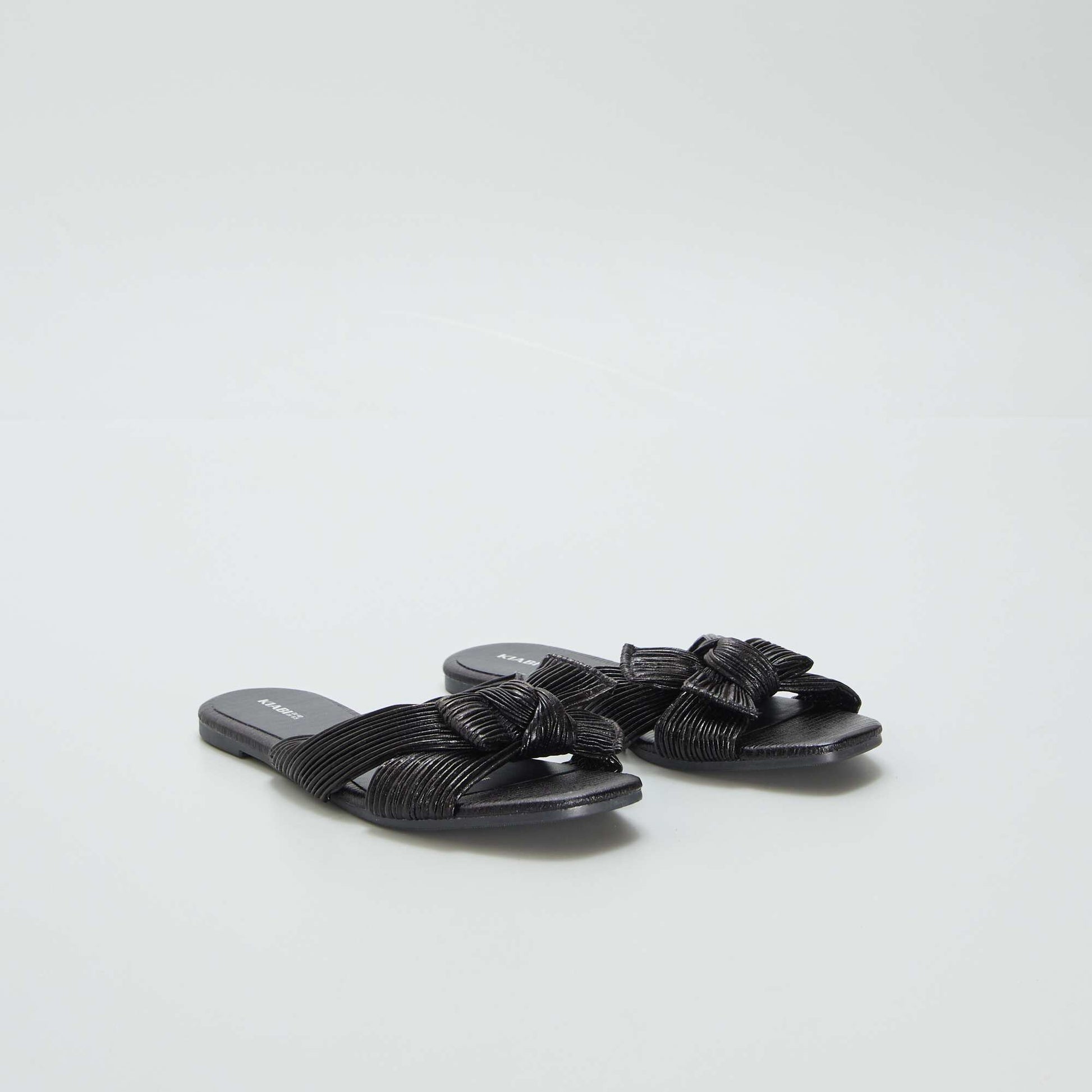 Mules with satin bow BLACK