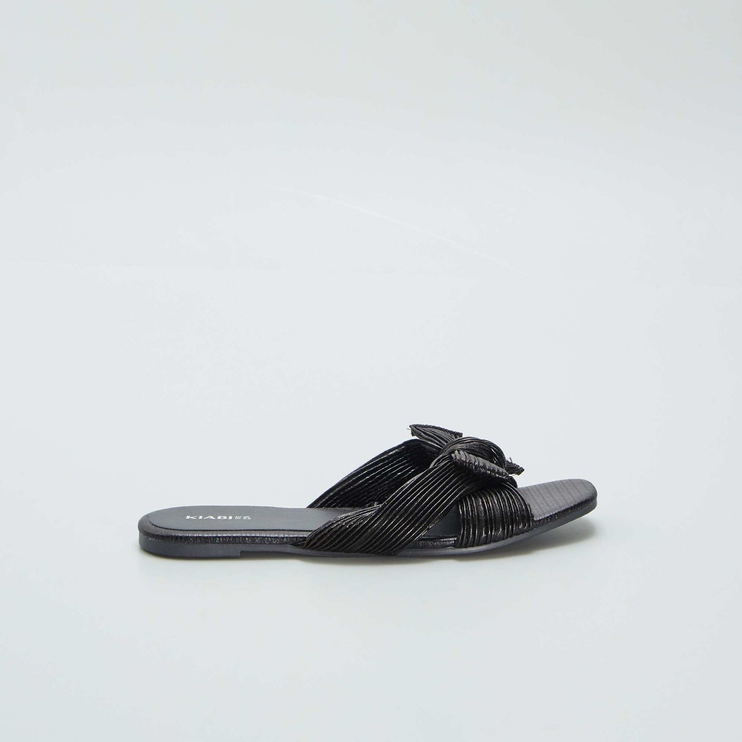 Mules with satin bow BLACK