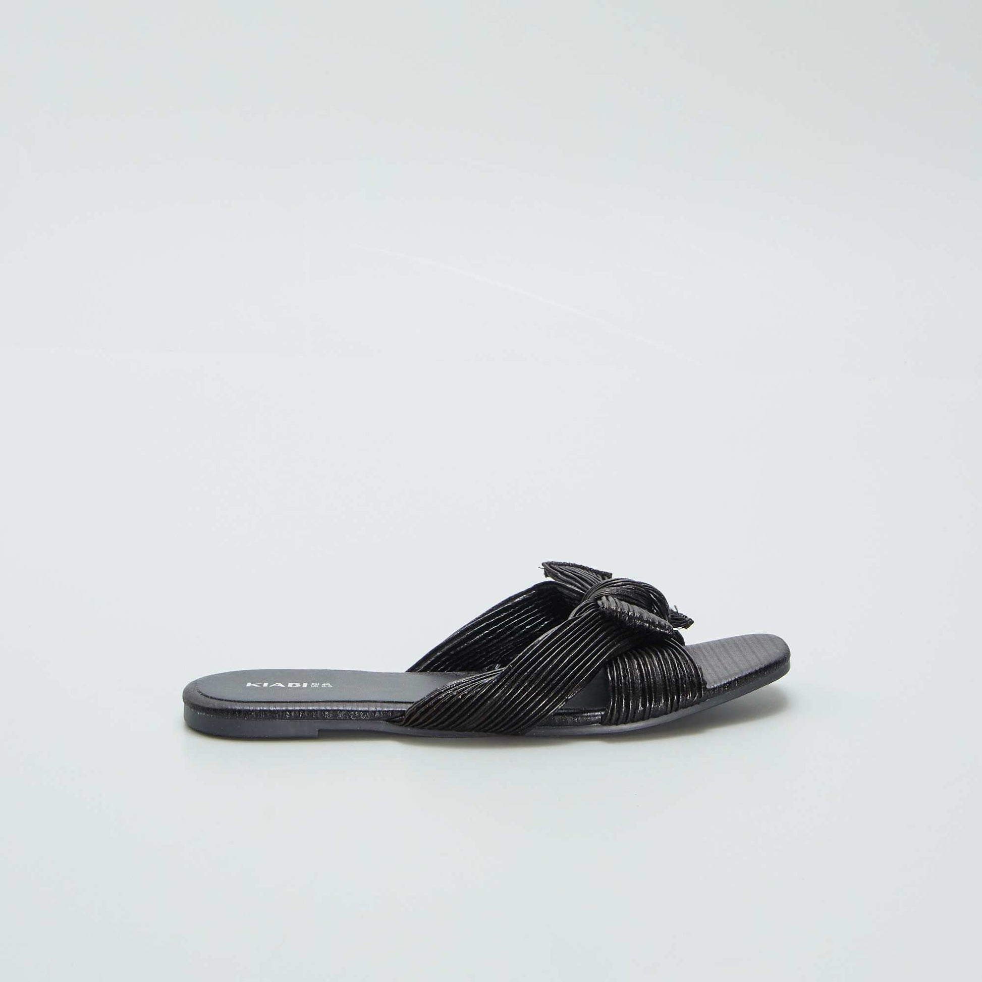Mules with satin bow BLACK