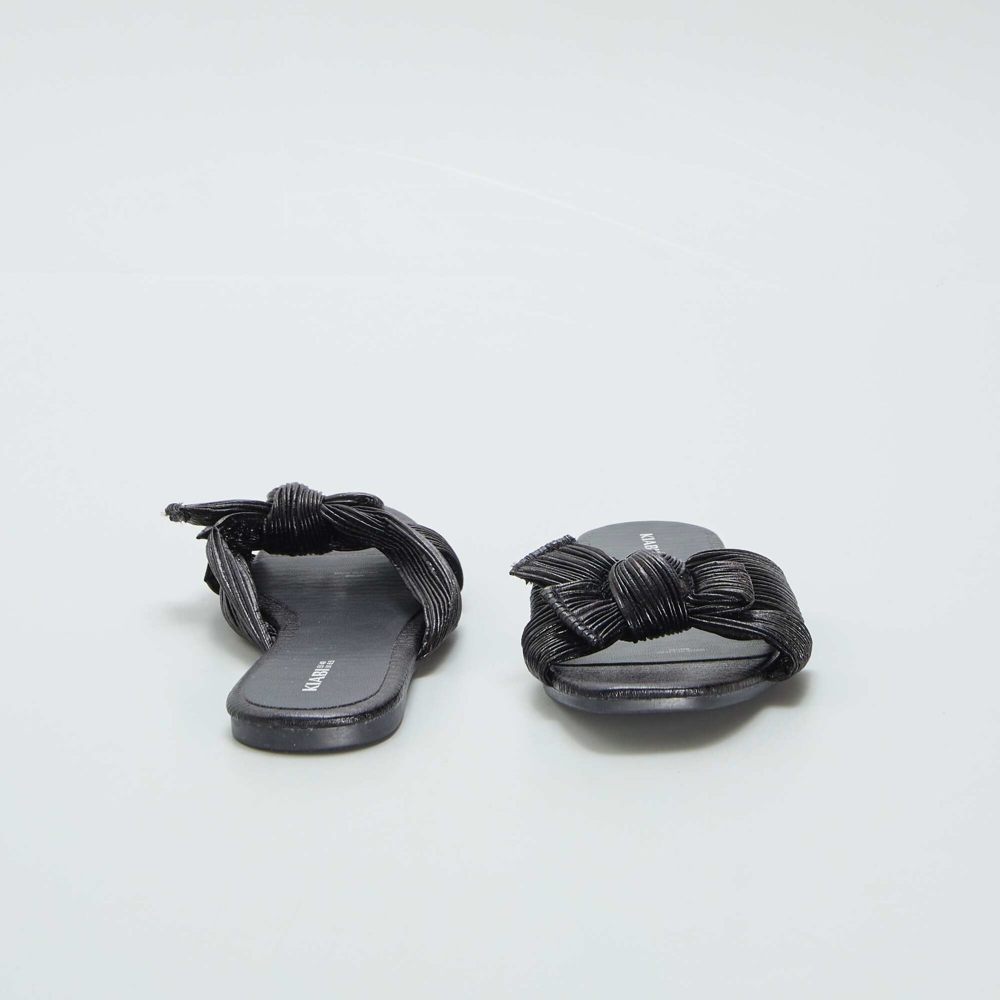 Mules with satin bow BLACK