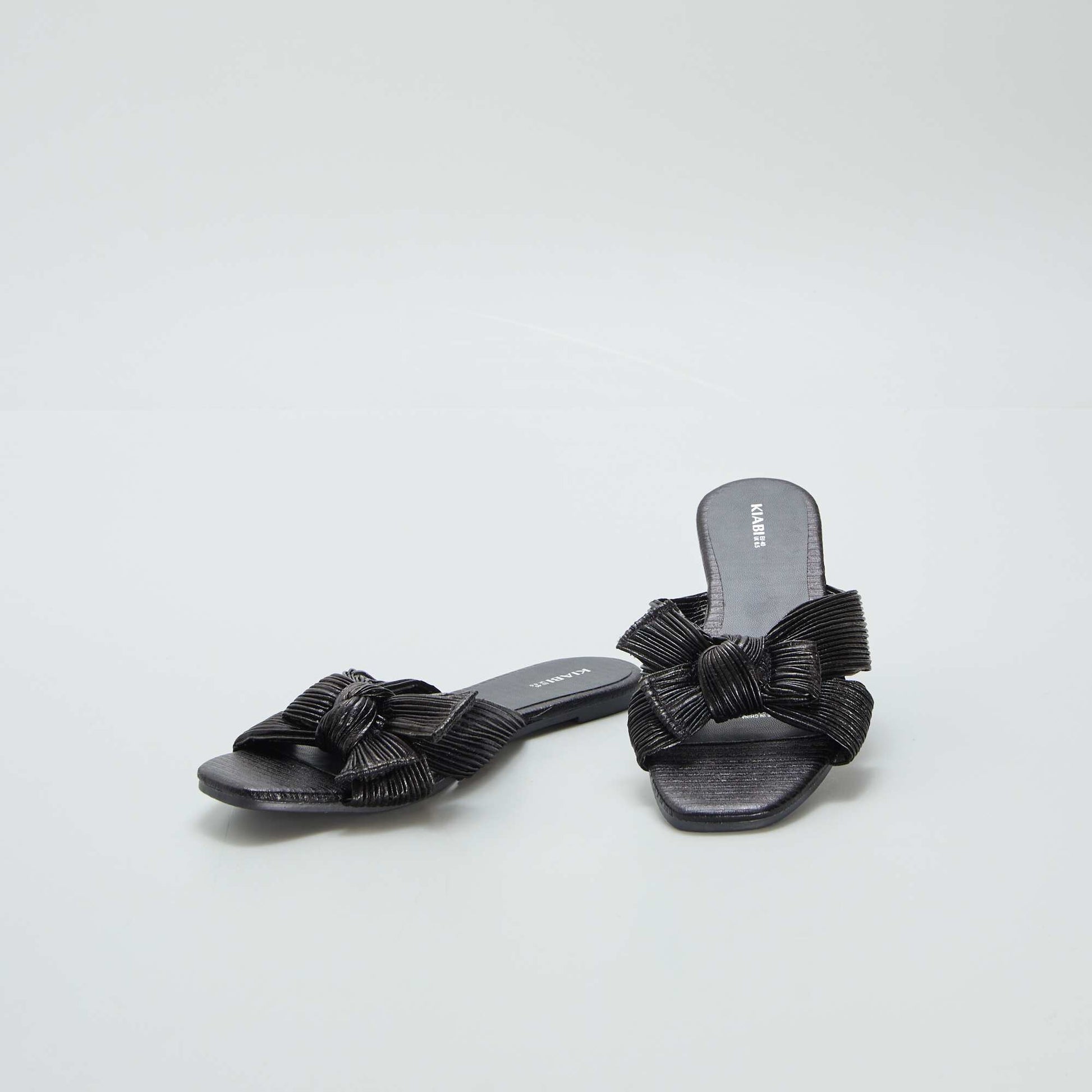 Mules with satin bow BLACK