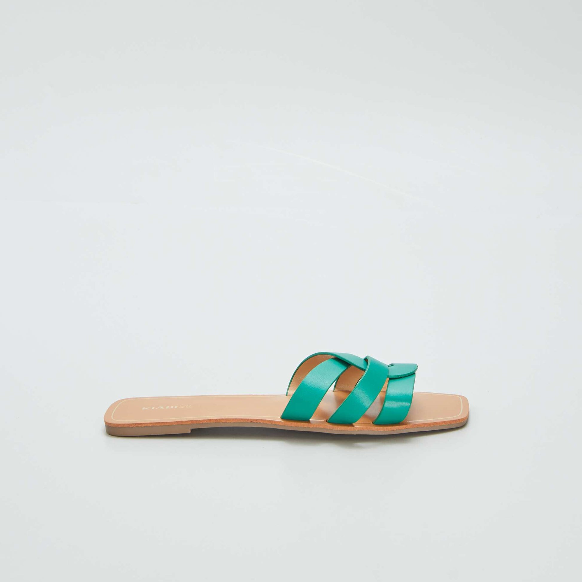 Sandals with pretty crossover straps GREEN