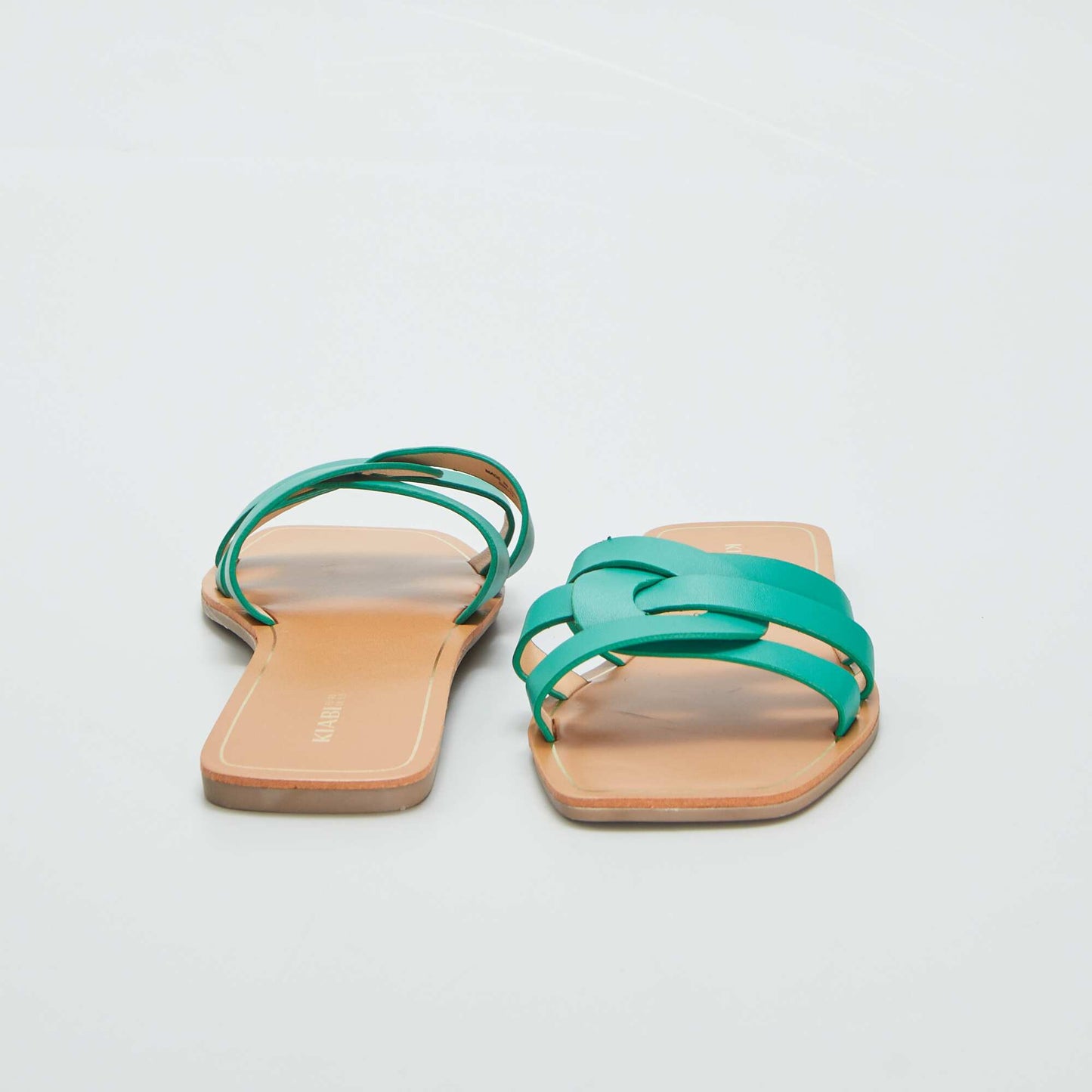 Sandals with pretty crossover straps GREEN