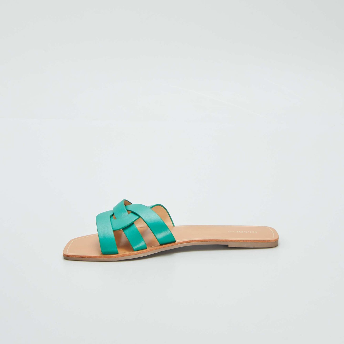 Sandals with pretty crossover straps GREEN