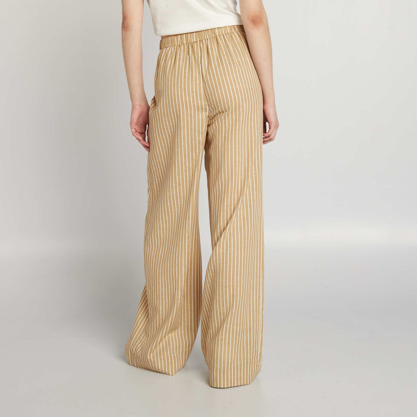 Wide-leg linen trousers BEIGE