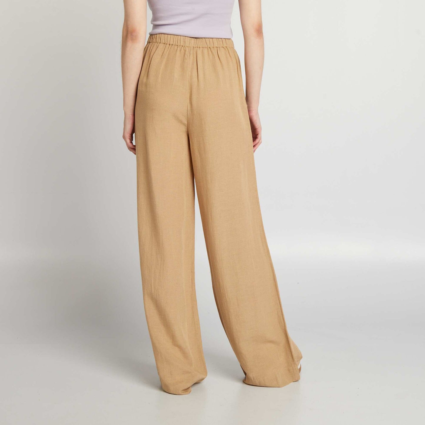 Wide-leg linen trousers BEIGE