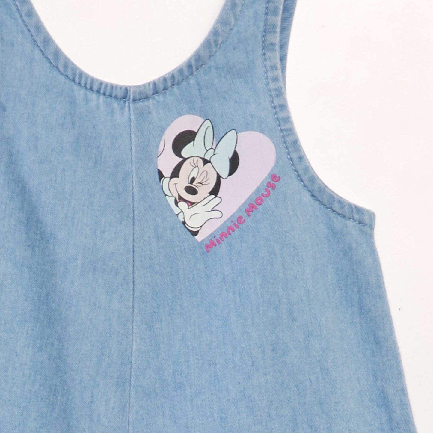 Minnie Mouse print T-shirt + denim playsuit - 2-piece set BLUE