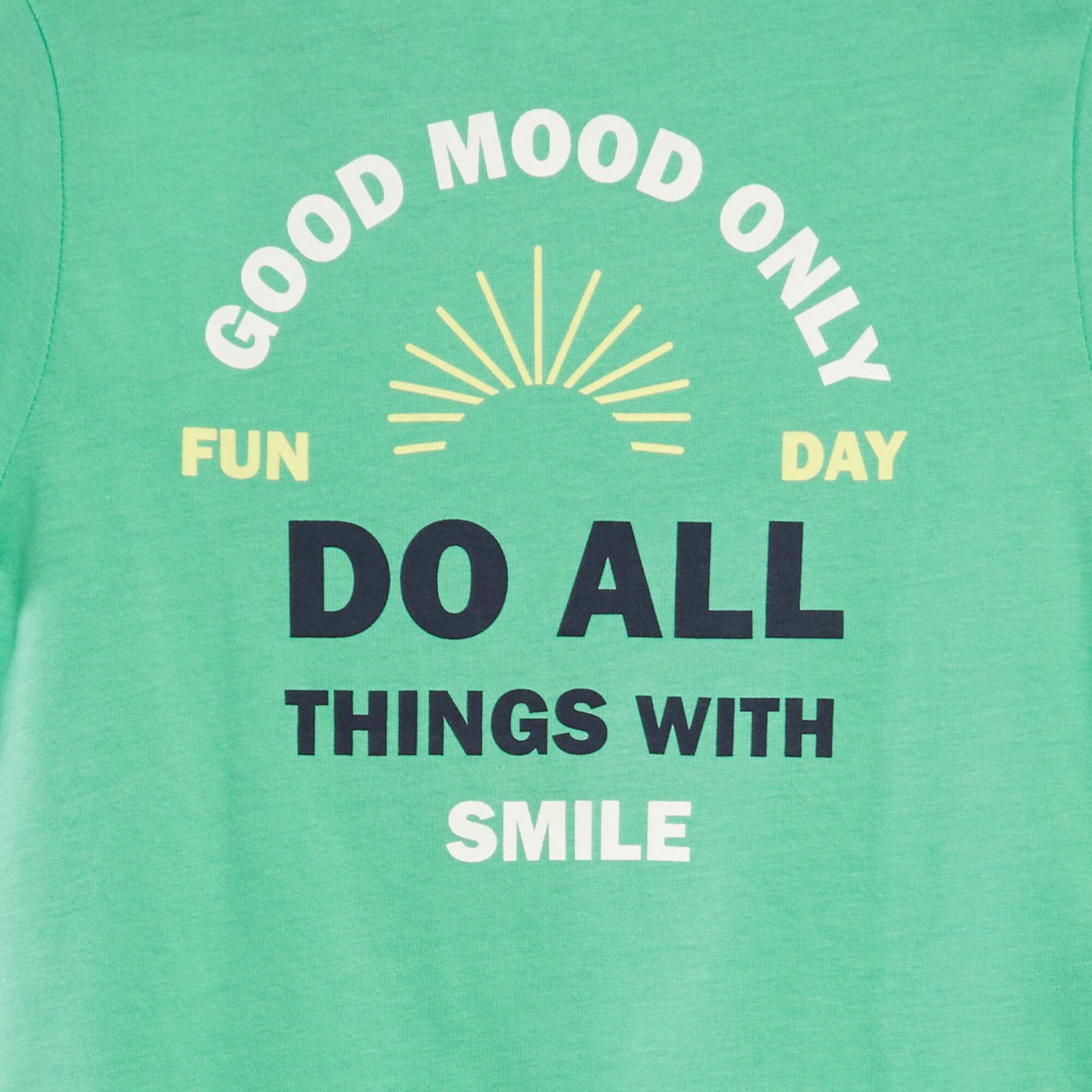 Printed slogan T-shirt GREEN
