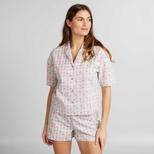 Pyjama shirt + shorts set BLUE