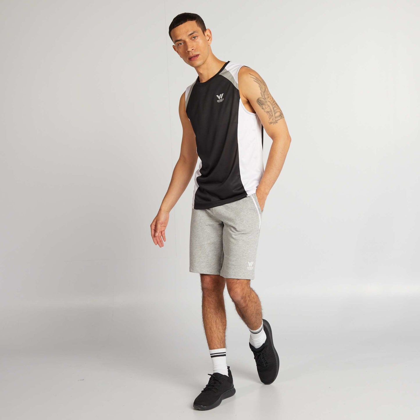 Straight vest top with round neck WHITE
