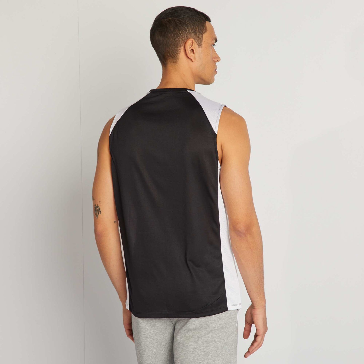 Straight vest top with round neck WHITE