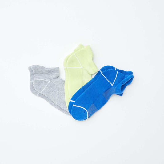 Pack of 3 pairs of invisible sports socks BLUE