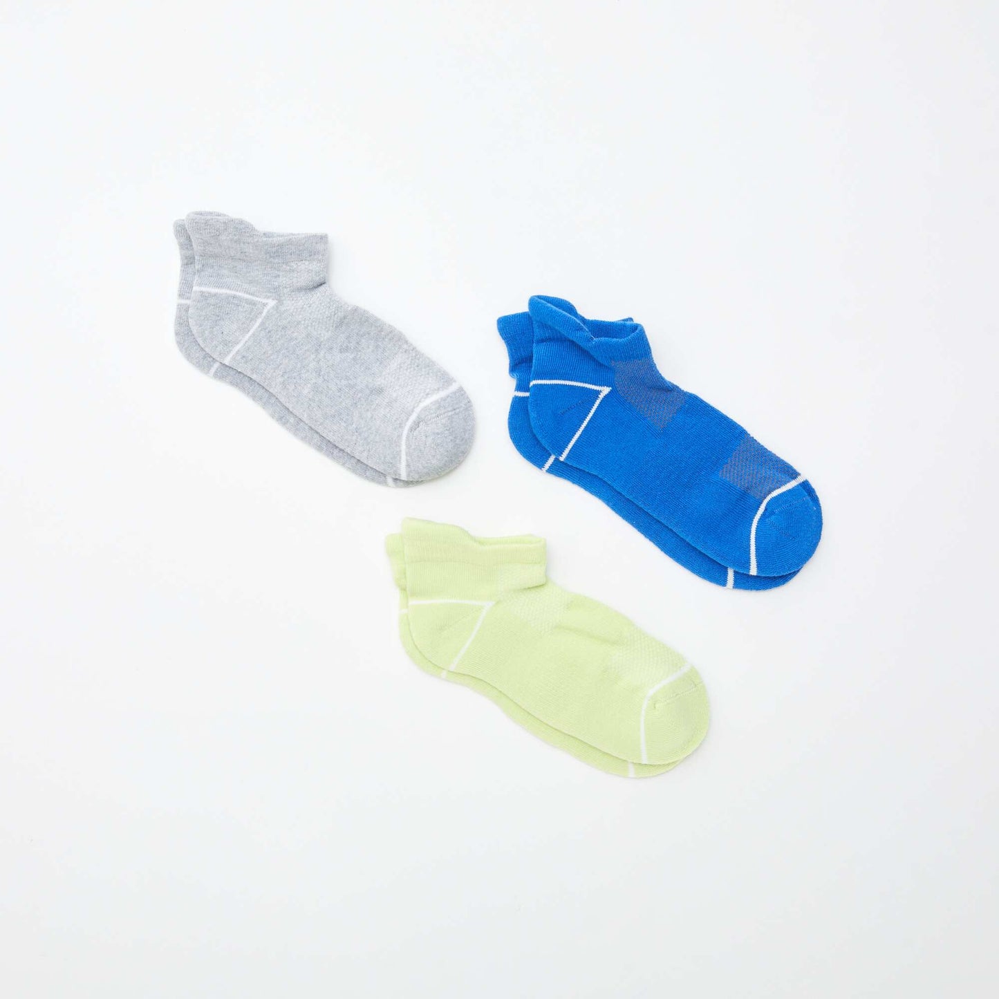 Pack of 3 pairs of invisible sports socks BLUE