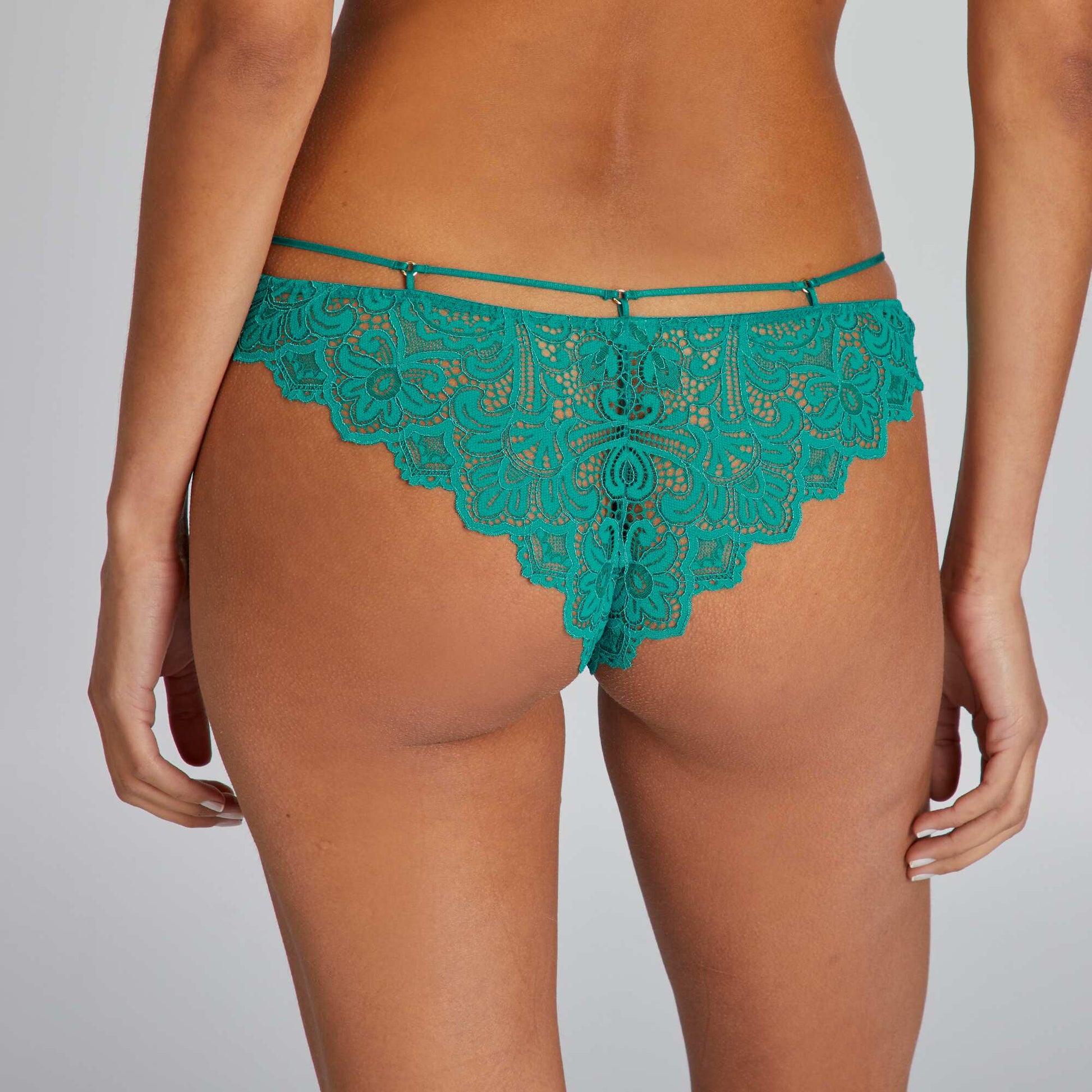 Lace tanga briefs BLUE