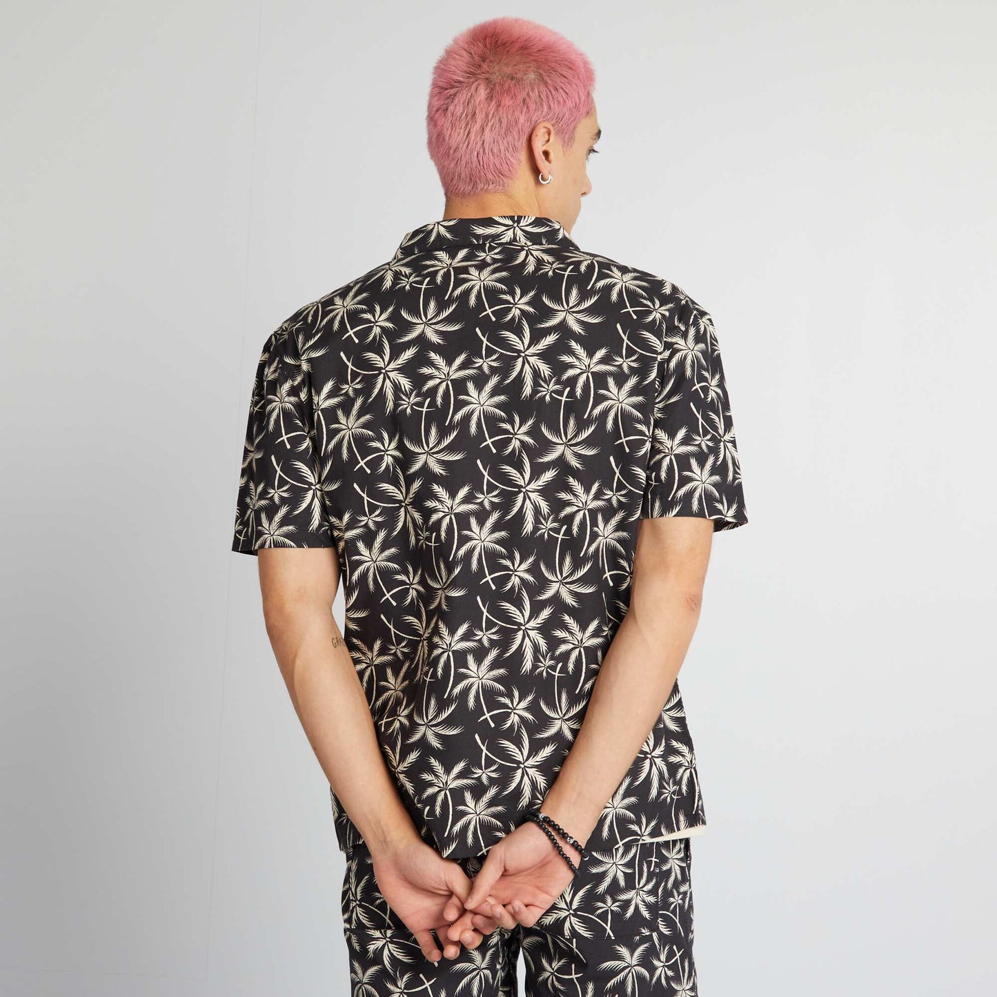 Short-sleeved printed shirt GREY