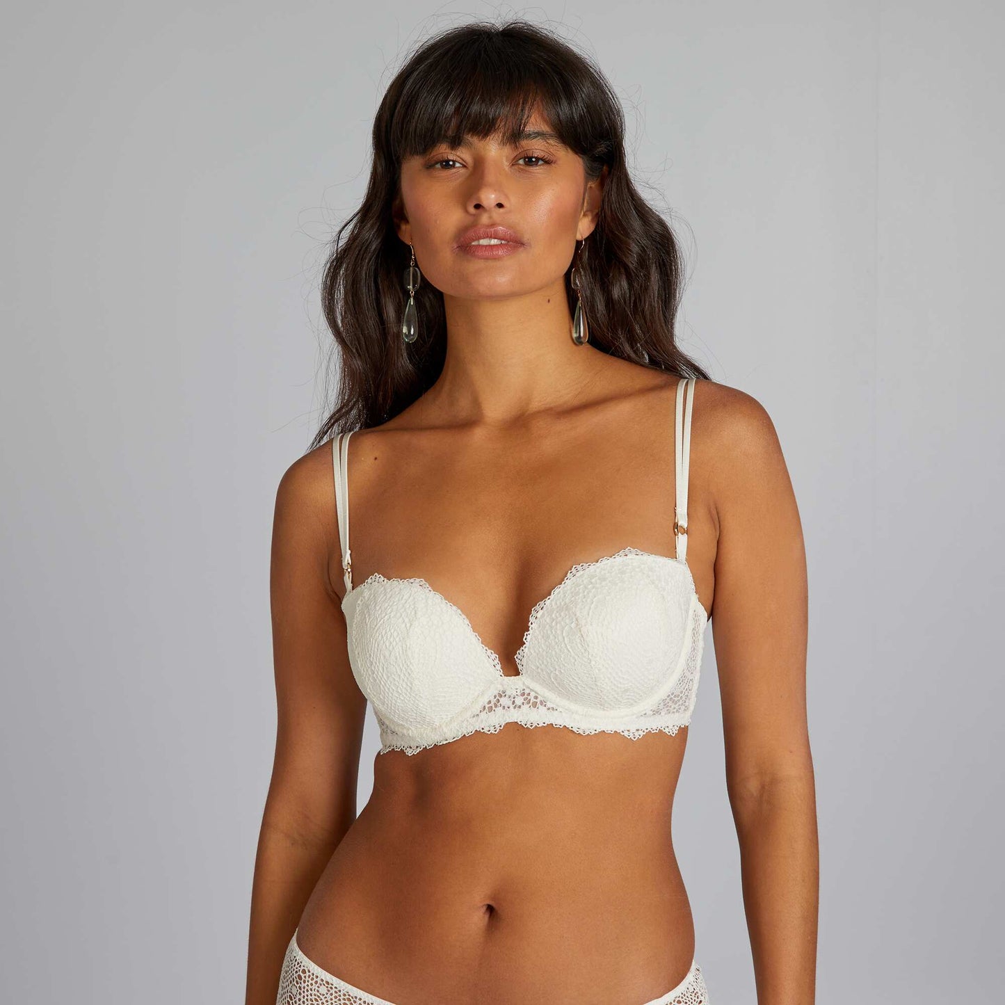 Balconette bra with multi-way straps WHITE