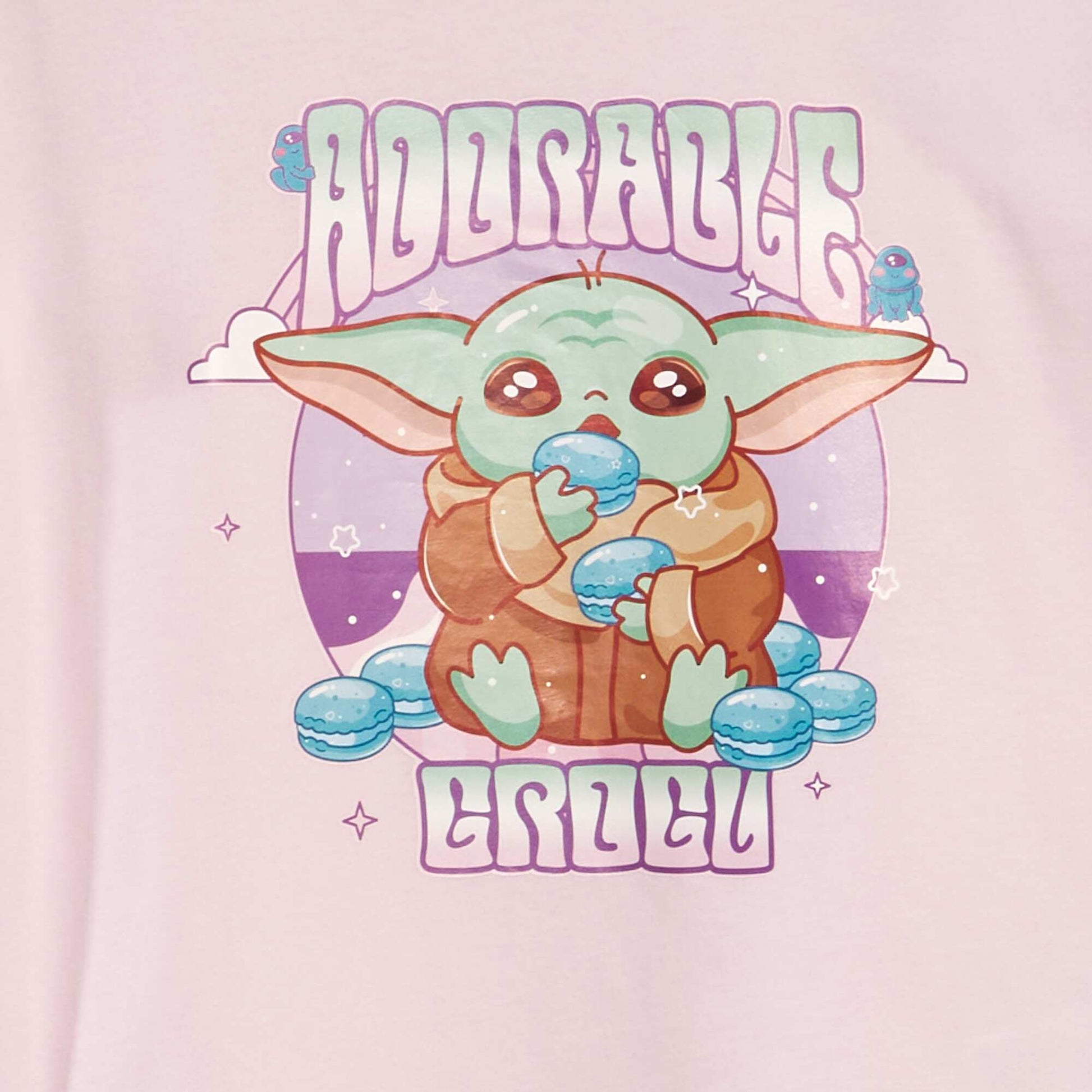 'Disney' 'Baby Yoda' round neck T-shirt PINK