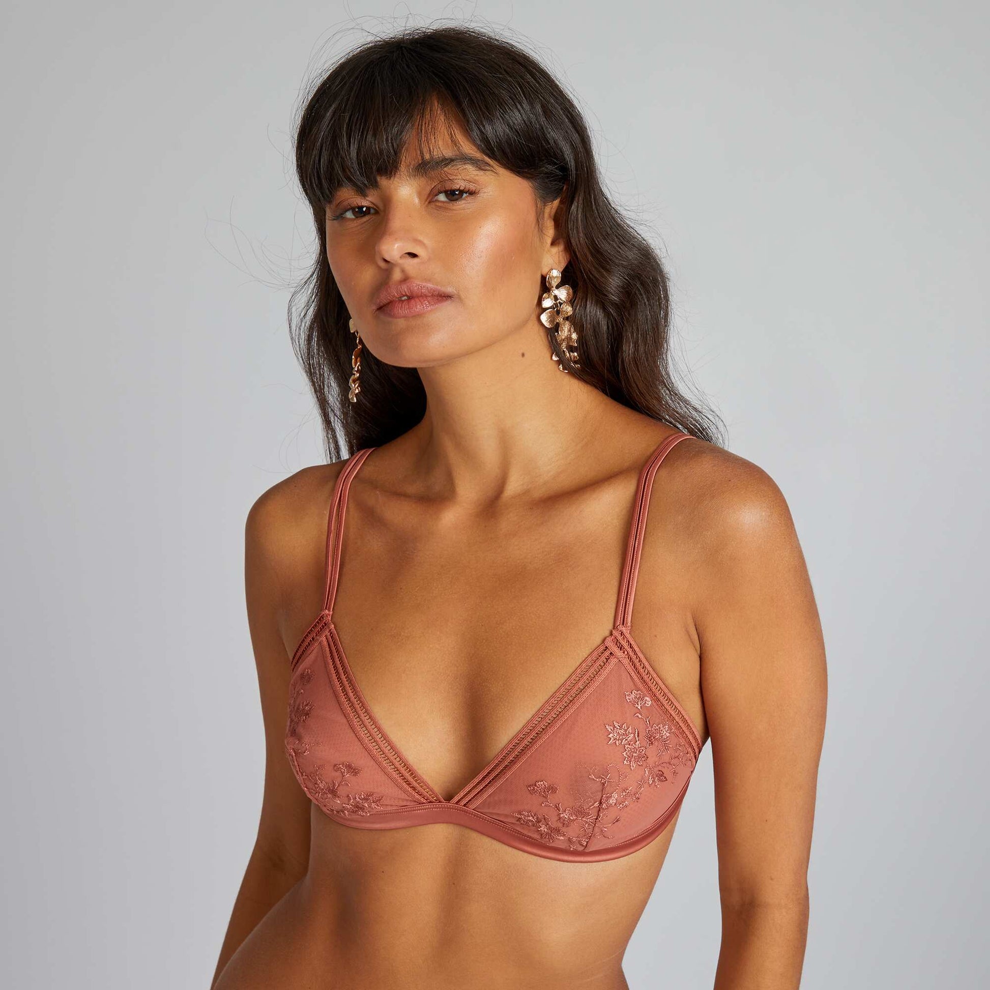 Tulle triangle bra PINK