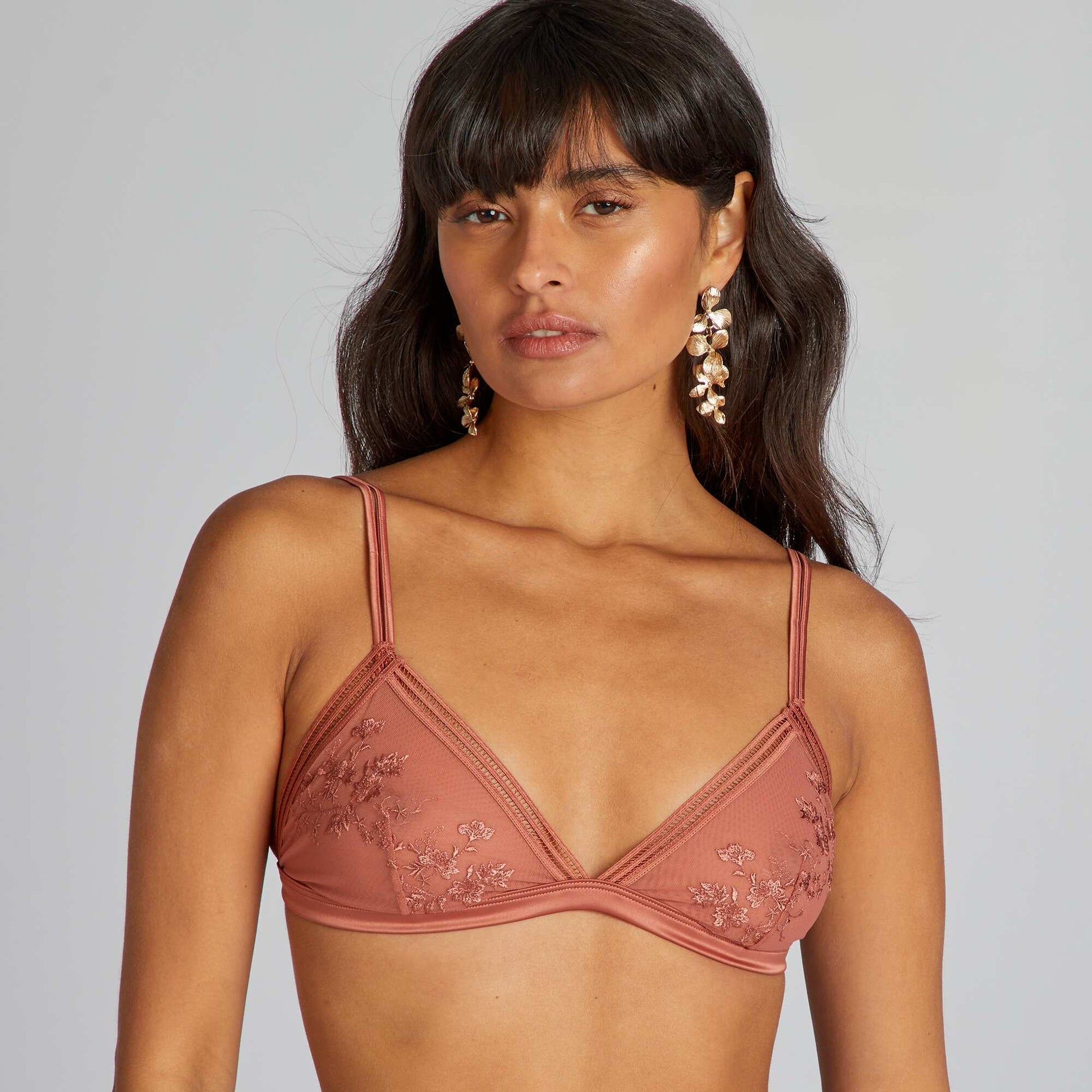 Tulle triangle bra PINK