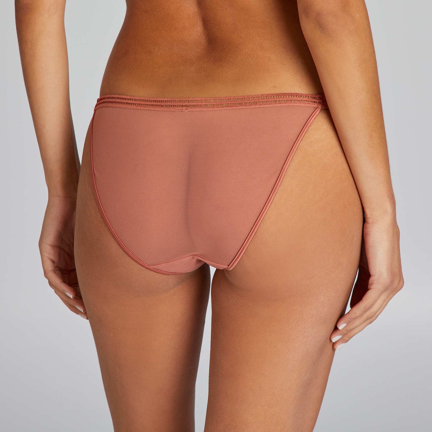 Embroidered tulle briefs PINK