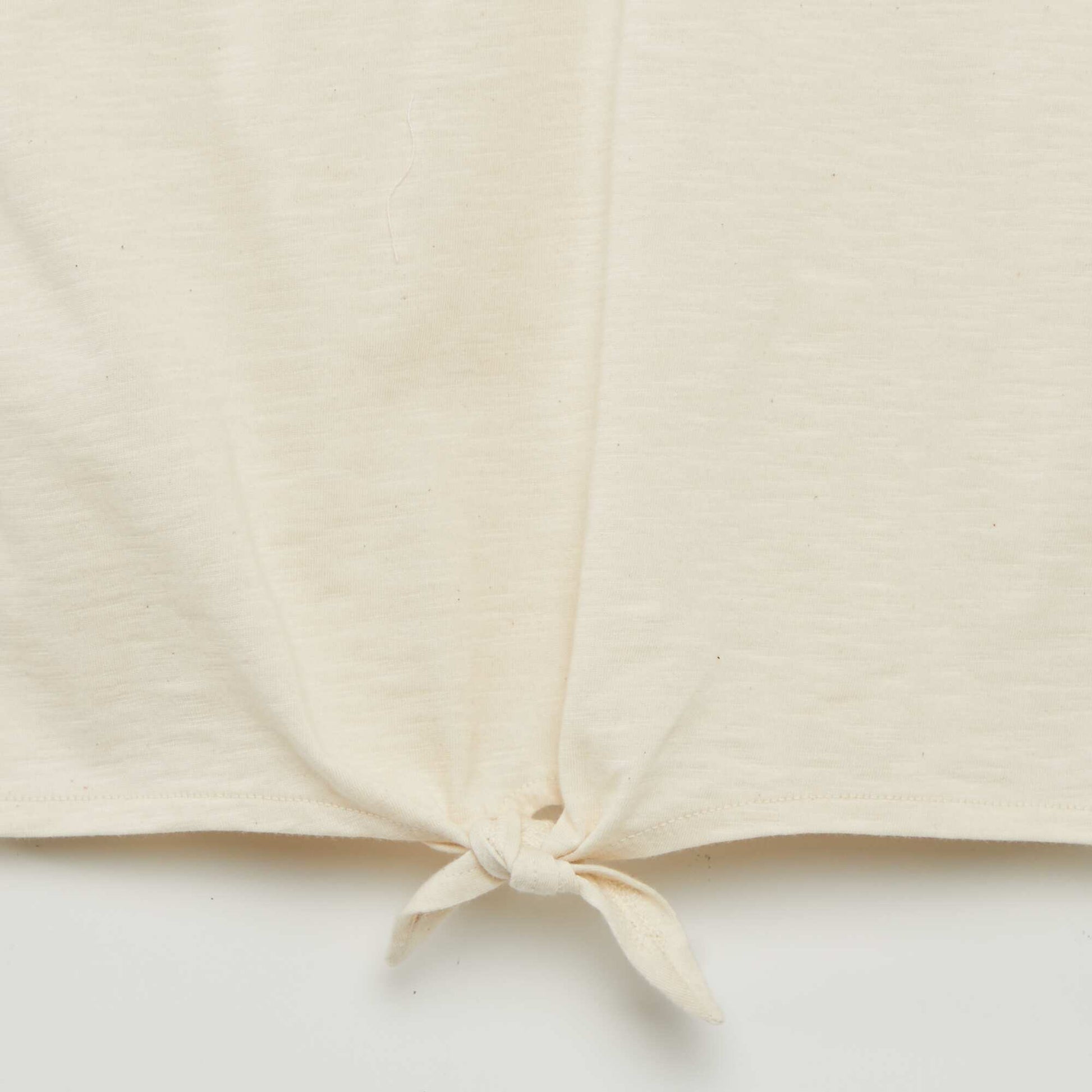 T-shirt with tie hem BEIGE