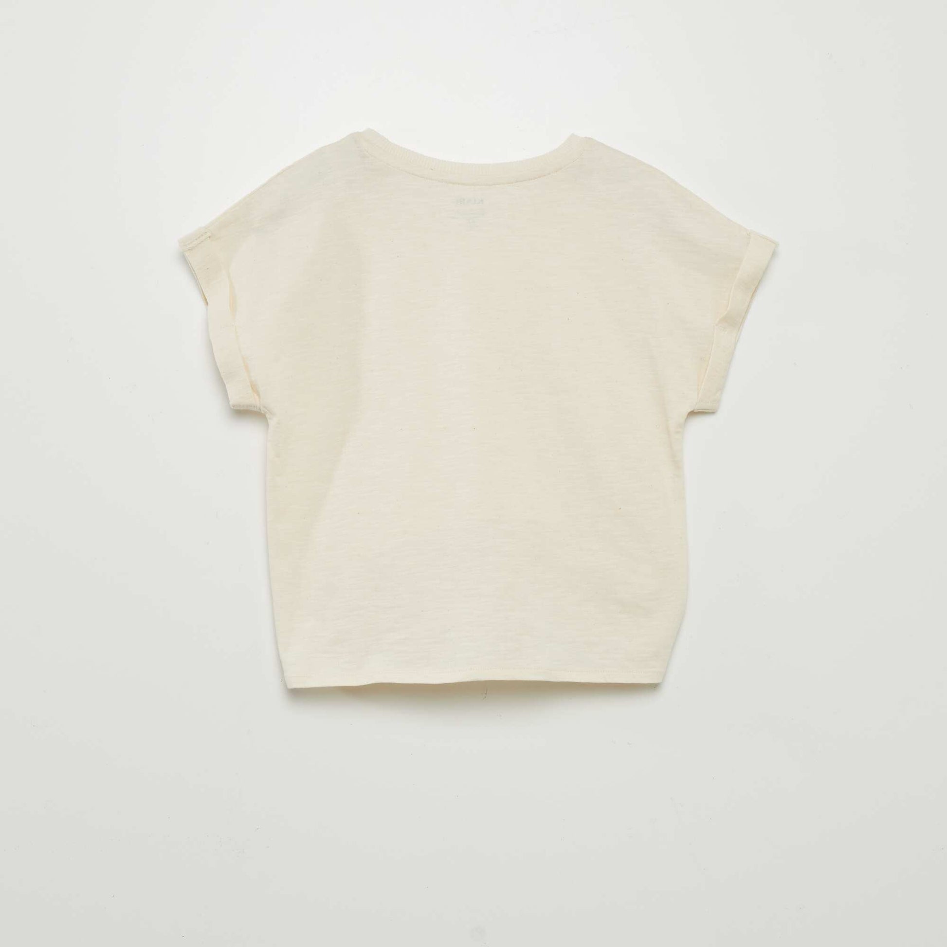 T-shirt with tie hem BEIGE
