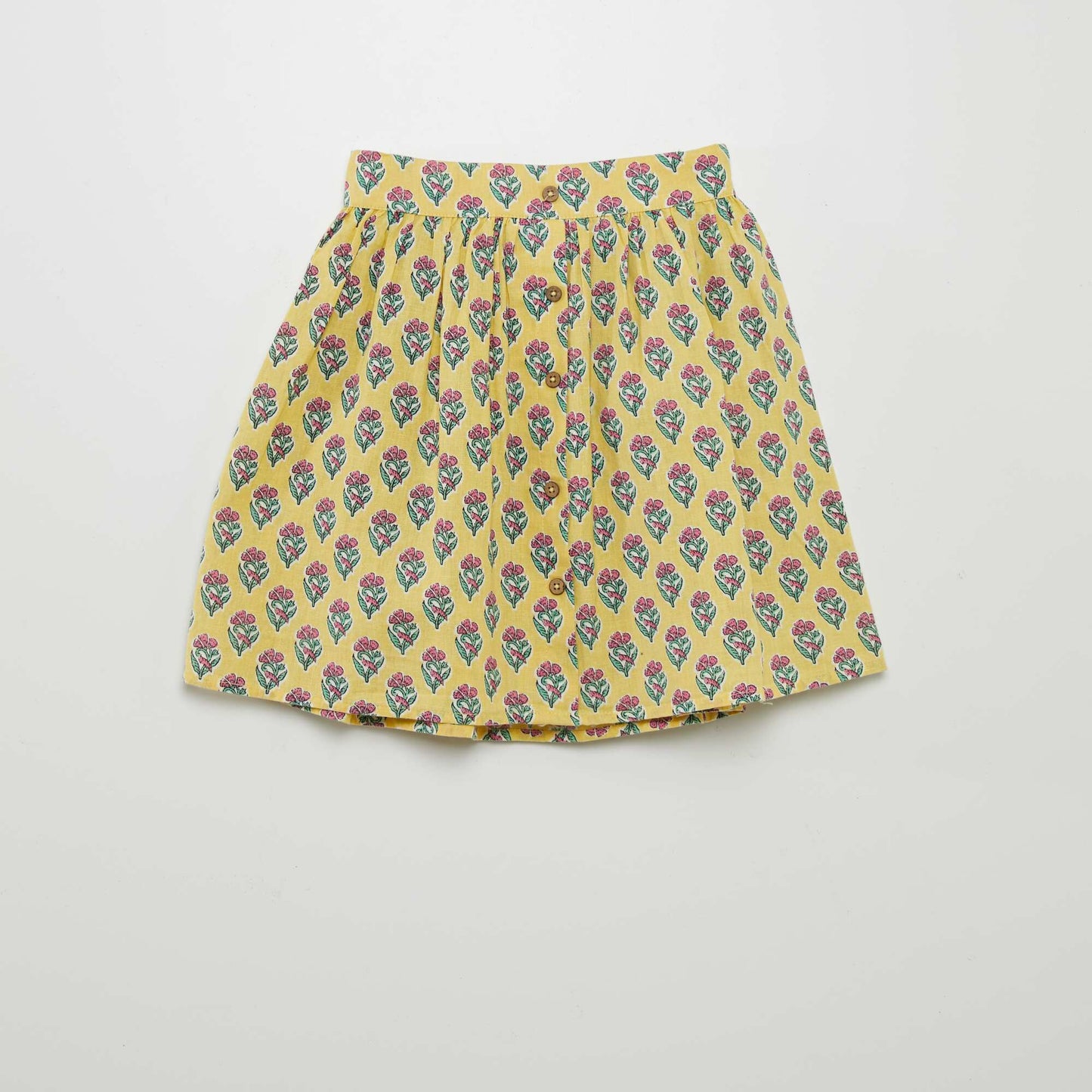 Linen-blend skirt YELLOW
