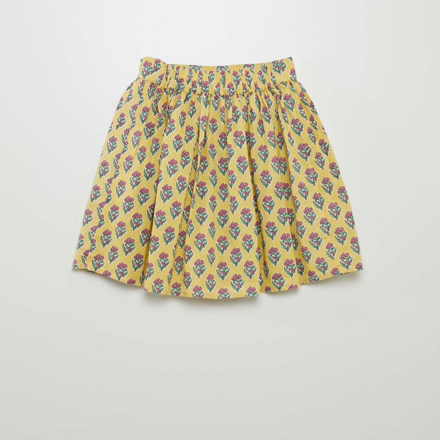 Linen-blend skirt YELLOW