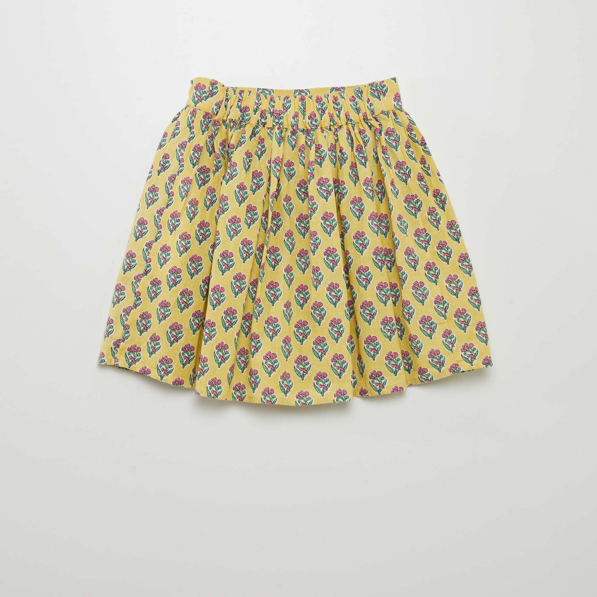 Linen-blend skirt YELLOW