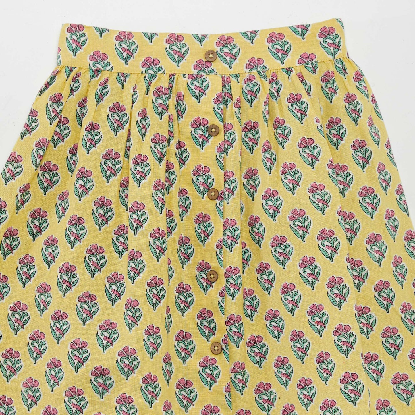 Linen-blend skirt YELLOW