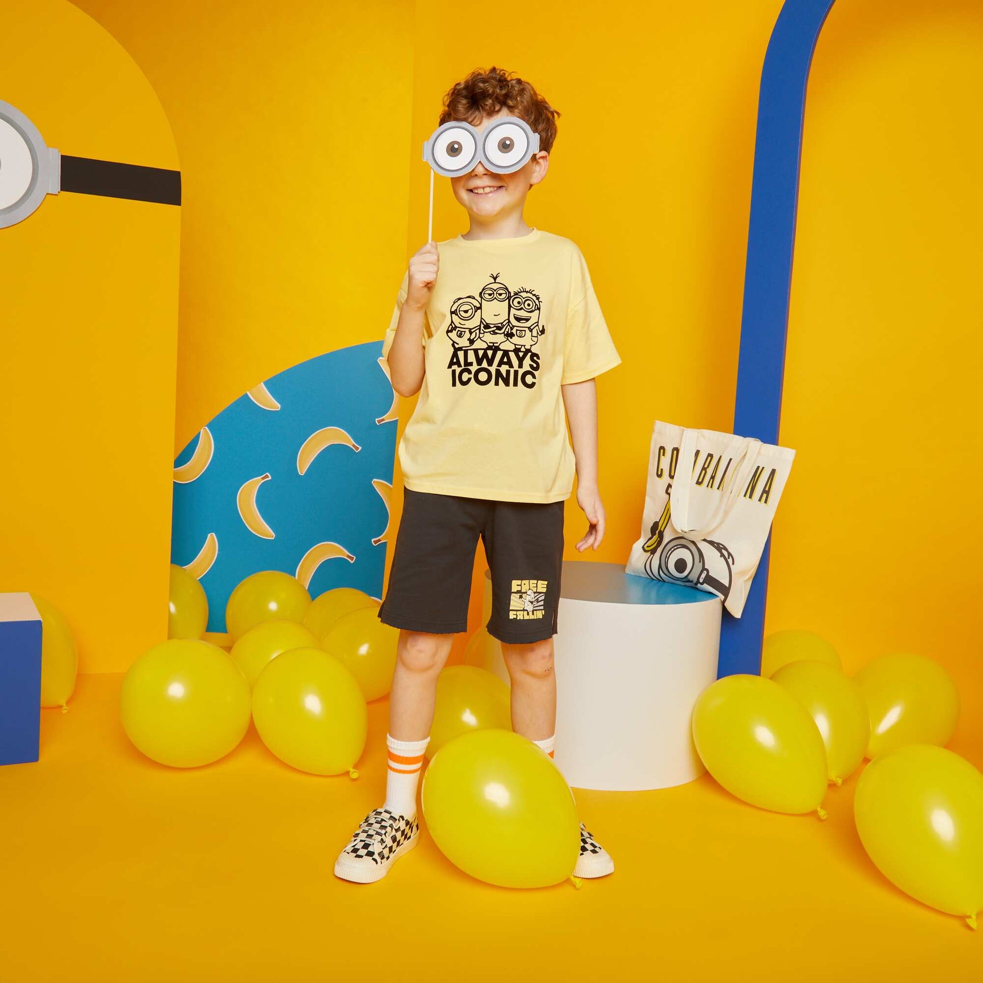 تي شيرت قطني برقبة مستديرة من Minions أصفر