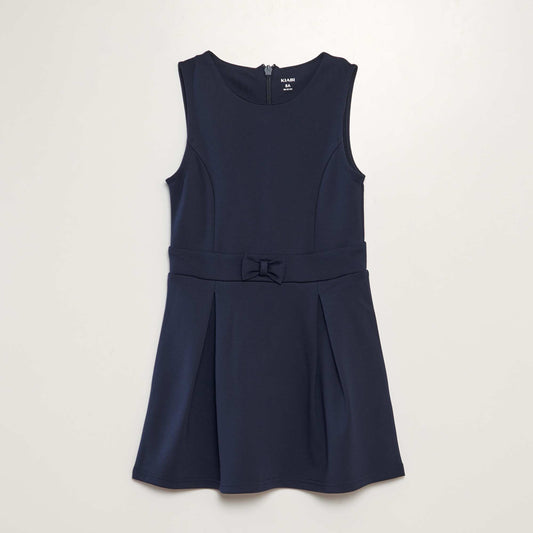 Pleated full-skirt dress blue